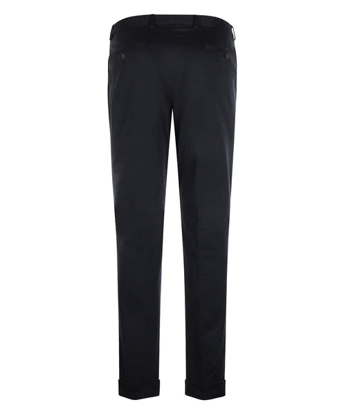 Pantalon Blackpool Bandplooi met Omslag | Navy Blauw