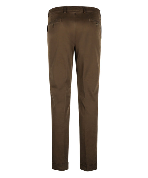 Blackpool Trousers Pleated with Turn-Up | Brown