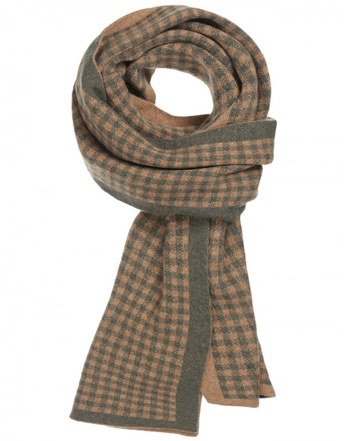 Scarf Geelong Check Lambswool | Brown