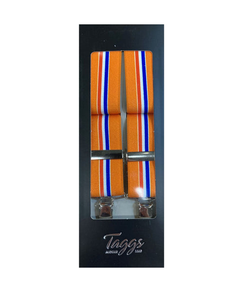 Elastic suspenders with clips | Orange