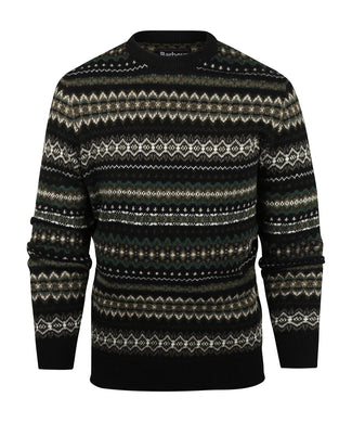 Barbour Fairisle Crew Neck Pullover | Black