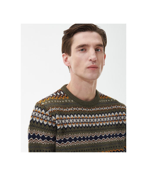 Barbour Fairisle Crew Neck Pullover | Green