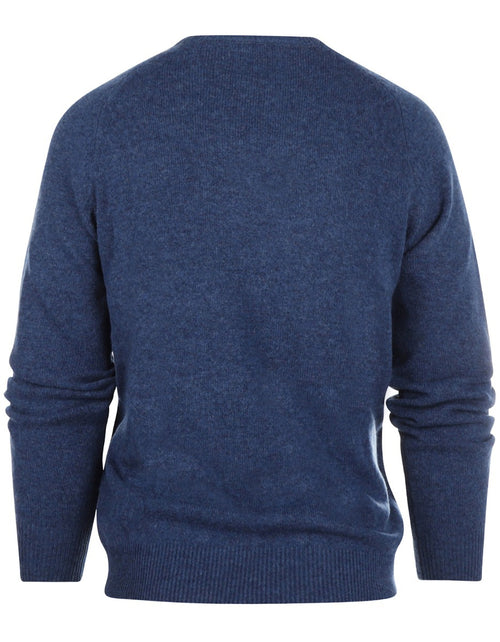 Pullover klassiek Lamswol v-hals | Blauw