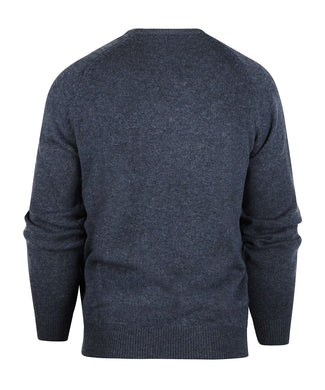 Pullover klassiek Lamswol v-hals | Denim Blauw