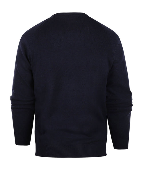 Pullover klassiek Lamswol v-hals | Navy Blauw