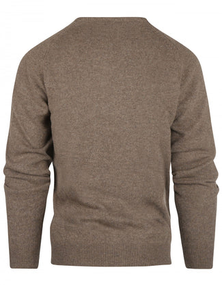 Pullover klassiek Lamswol v-hals | Bruin