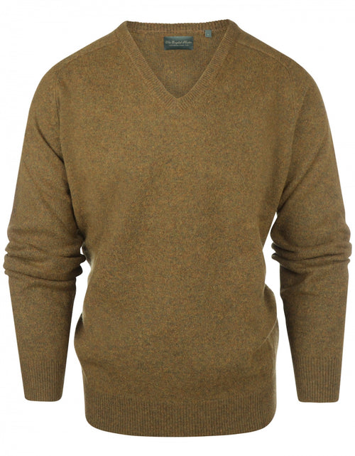 Classic Lambswool v-neck sweater | Brown