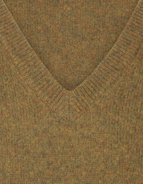 Classic Lambswool v-neck sweater | Brown