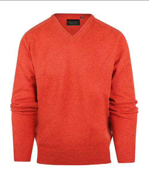 Classic Lambswool v-neck sweater | Red