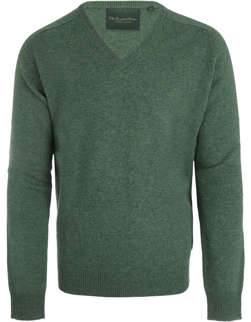 Classic Lambswool v-neck sweater | Green