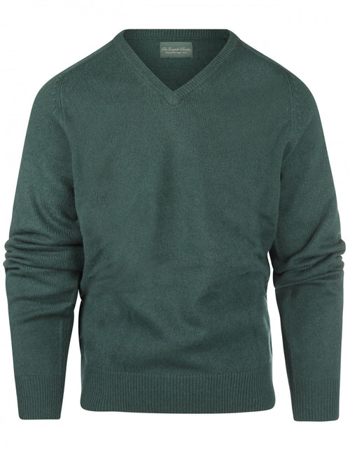 Classic Lambswool v-neck sweater | Green