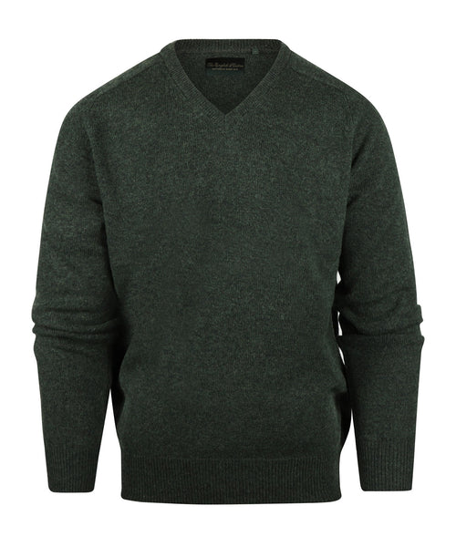 Classic Lambswool v-neck sweater | Green