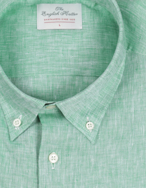 Shirt linen long sleeves | Green