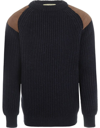 Swaledale Wool Crew Neck Sweater | Navy Blue