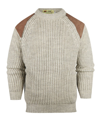 Swaledale Wool Crew Neck Sweater | Brown