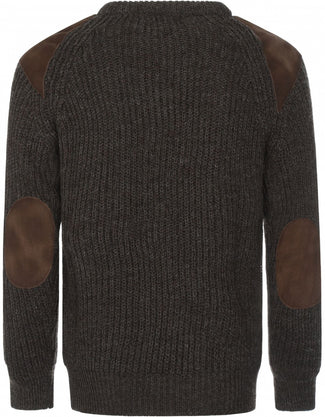 Swaledale Wool Crew Neck Sweater | Brown