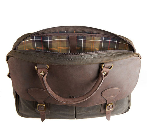 Barbour Wax Leather Briefcase | Green