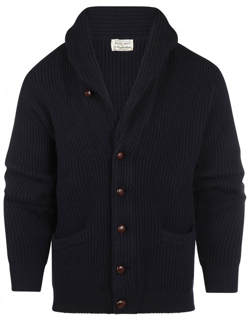 William Lockie Knoop Vest Sjaalkraag | Navy