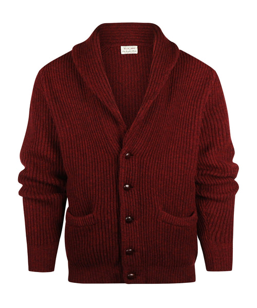 William Lockie Button Cardigan Shawl Collar | Red Velvet