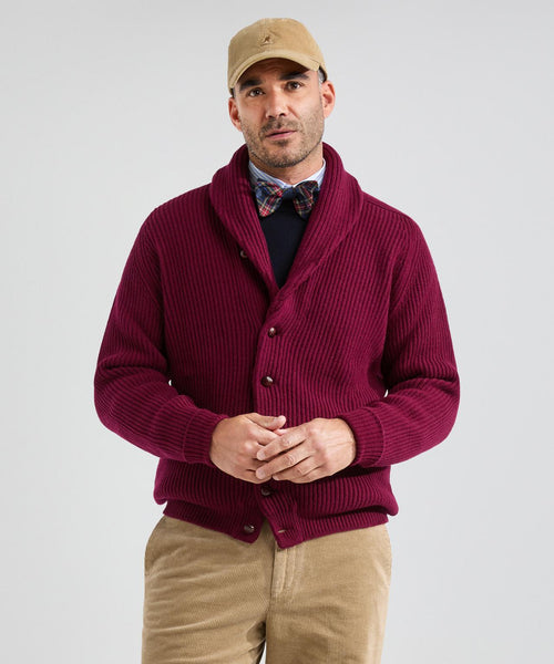 William Lockie Knoop Vest Sjaalkraag | Bordeaux