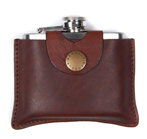 Barbour Hinged Hipflask | Brown