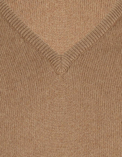 Pullover V-Neck Camelhair | Natural