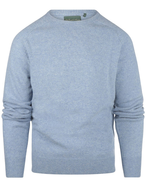 Lambswool round neck sweater | Blue