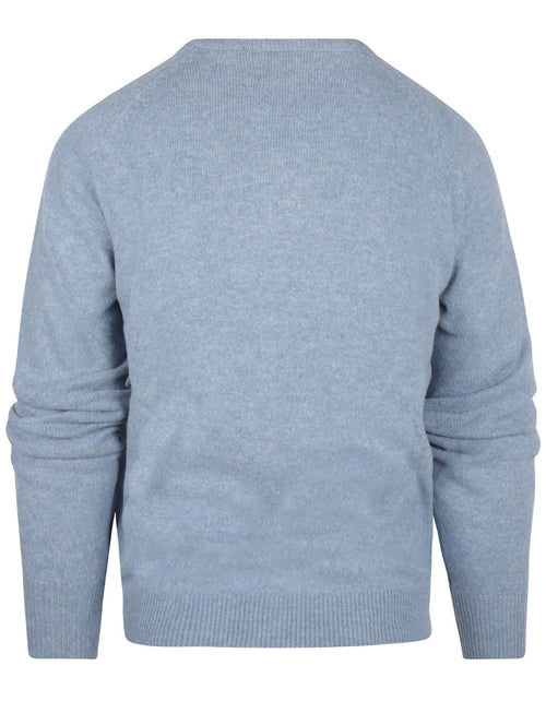 Lambswool round neck sweater | Blue