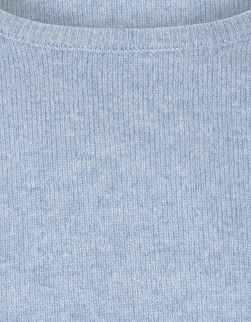 Lambswool round neck sweater | Blue