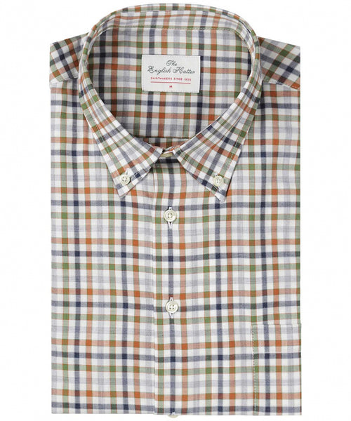 Cotton Shirt Button Down Regular Fit | Brown