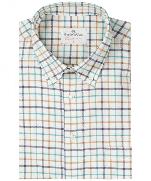 Cotton Shirt Button Down Regular Fit | Brown