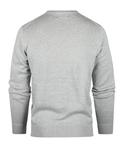 Cotton v-neck sweater | Light Grey