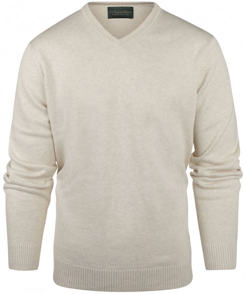 Cotton v-neck sweater | Brown