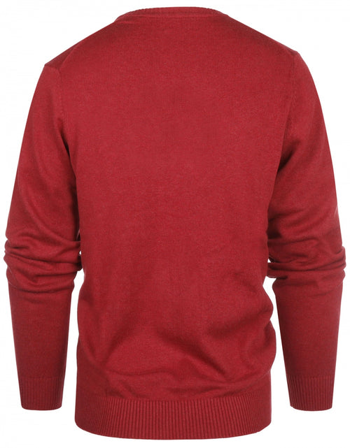 Pullover katoen v-hals | Rood