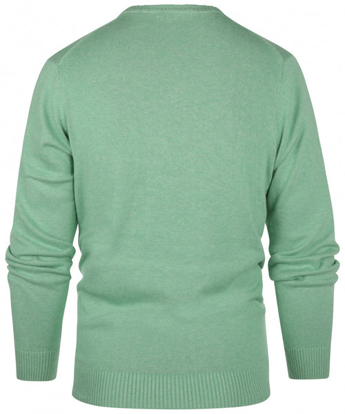 Pullover katoen v-hals | Groen