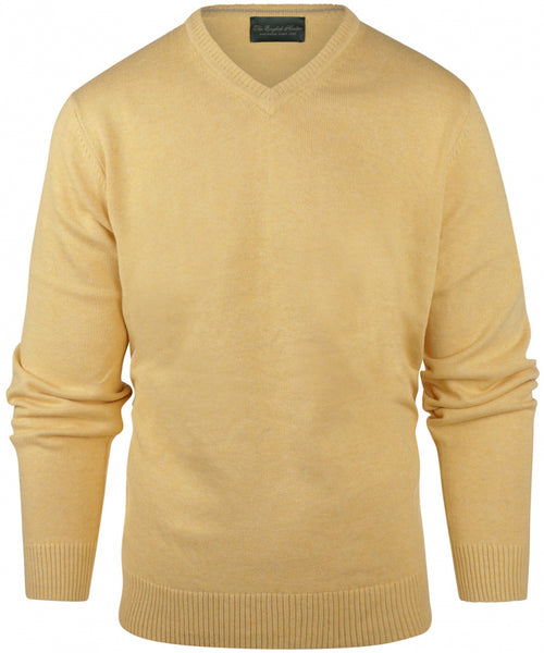 Cotton v-neck sweater | Yellow