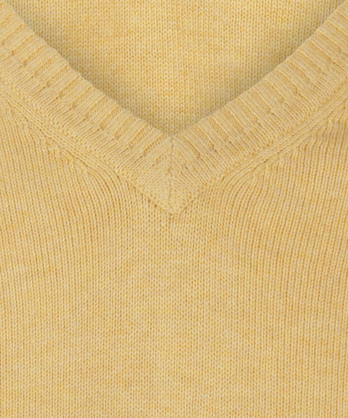 Cotton v-neck sweater | Yellow