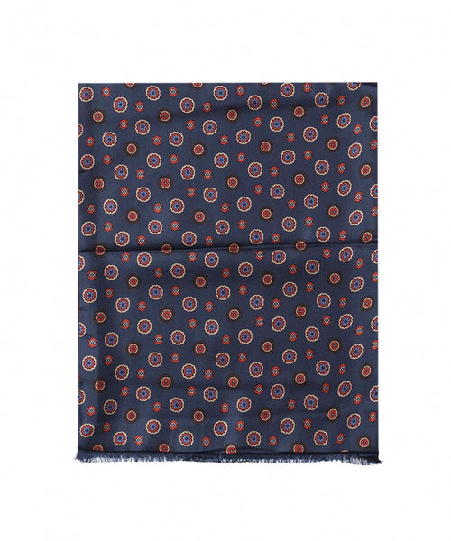 Silk scarf with wool lining | Blue