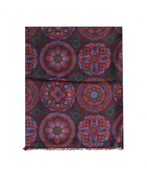 Silk scarf with wool lining | Red