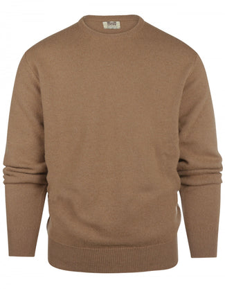 Camelhair round neck sweater | Natural