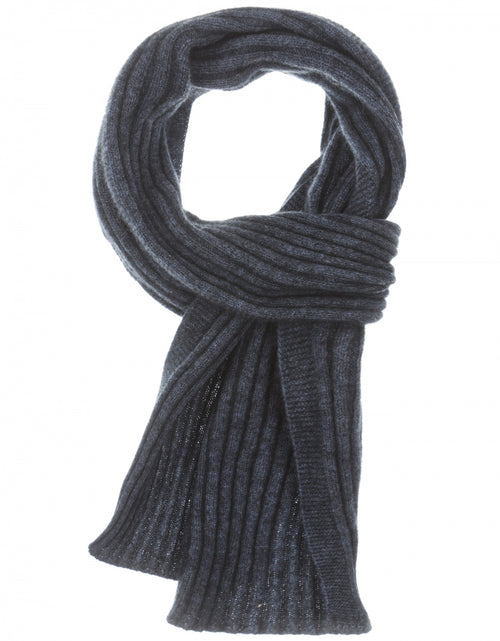 Rib scarf merino wool mix 165X16 | Blue