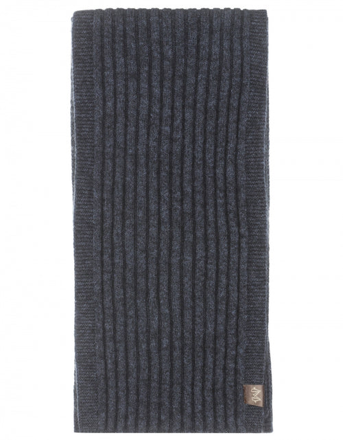 Rib scarf merino wool mix 165X16 | Blue