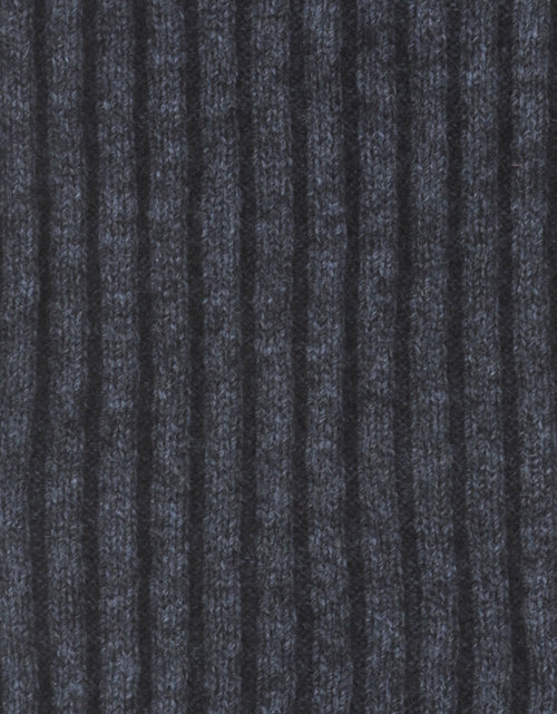 Rib scarf merino wool mix 165X16 | Blue