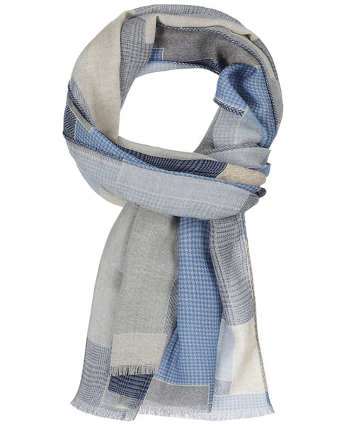 Scarf Patchwork Wool | Blue