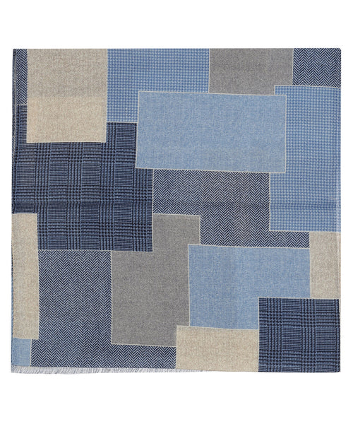 Scarf Patchwork Wool | Blue