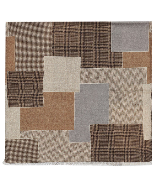 Scarf Patchwork Wool | Brown