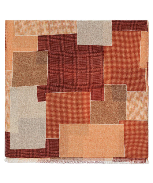 Scarf Patchwork Wool | Brown