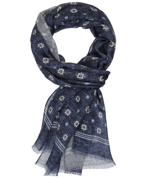 Thin wool scarf | Blue