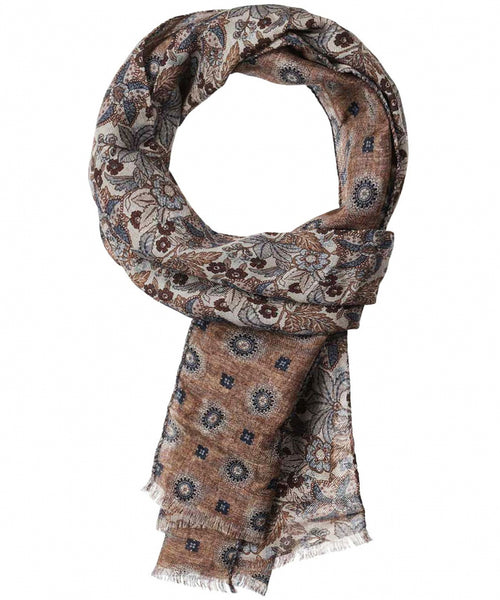 Thin wool scarf | Brown