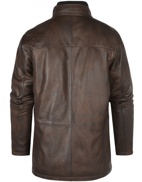 Leather jacket with lining | Brown